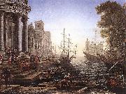 Claude Lorrain Port Scene with the Embarkation of St Ursula oil painting artist